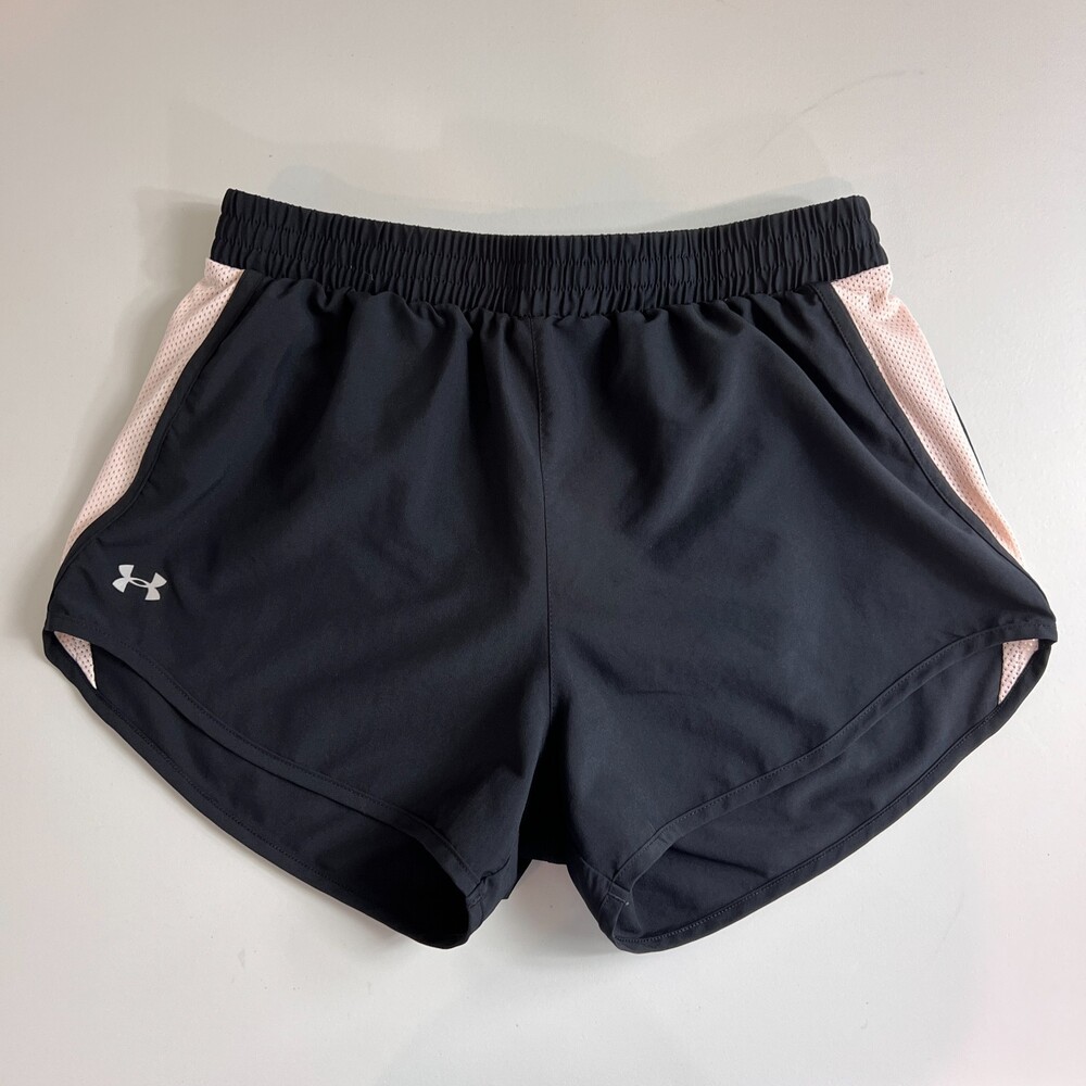 Under Armour Women's Loose Heat Gear Activewear Shorts Black Light Pink Size S